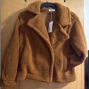 Ina Warm Tan Teddy Coat